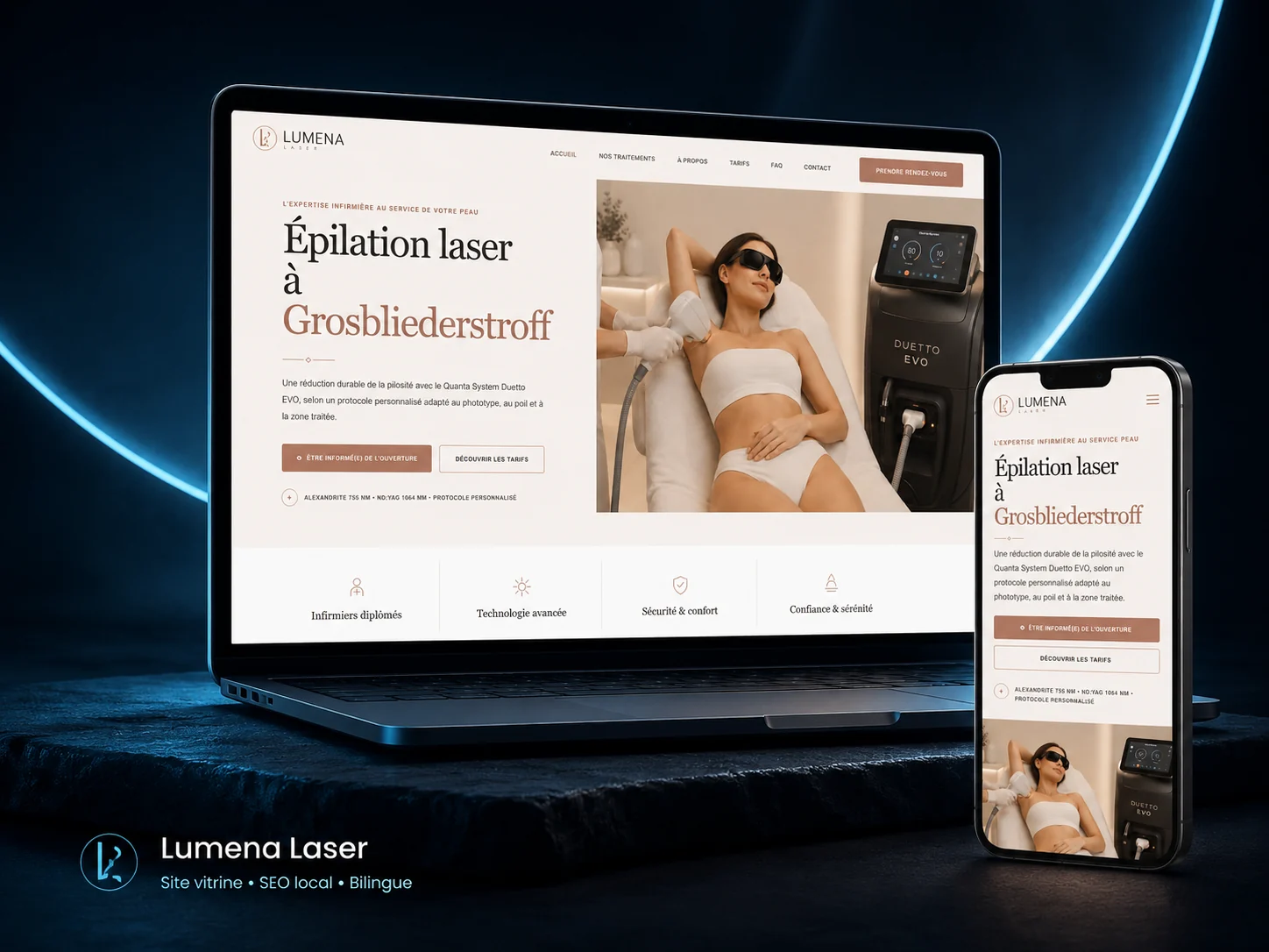 Présentation du site Lumena Laser